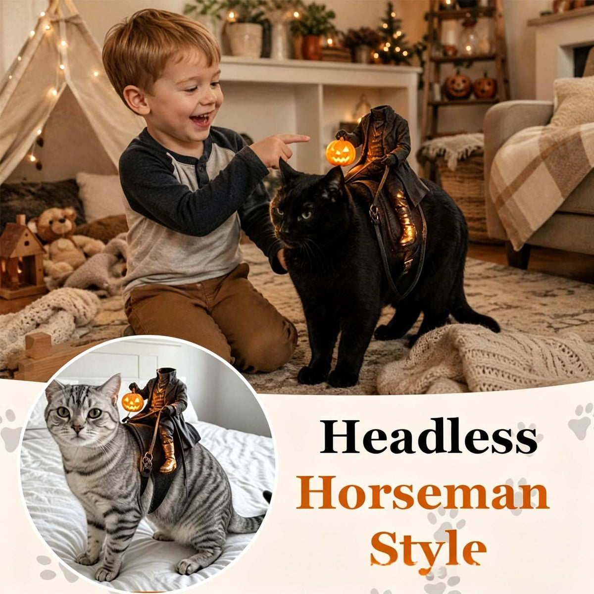 Halloween Headless Horseman Pet Costume for Cats & Dogs